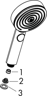 AXOR Pulsify Select S Handbrause 105 mm Chrom – 3 Strahlarten mit PowderRain & Select-Taste