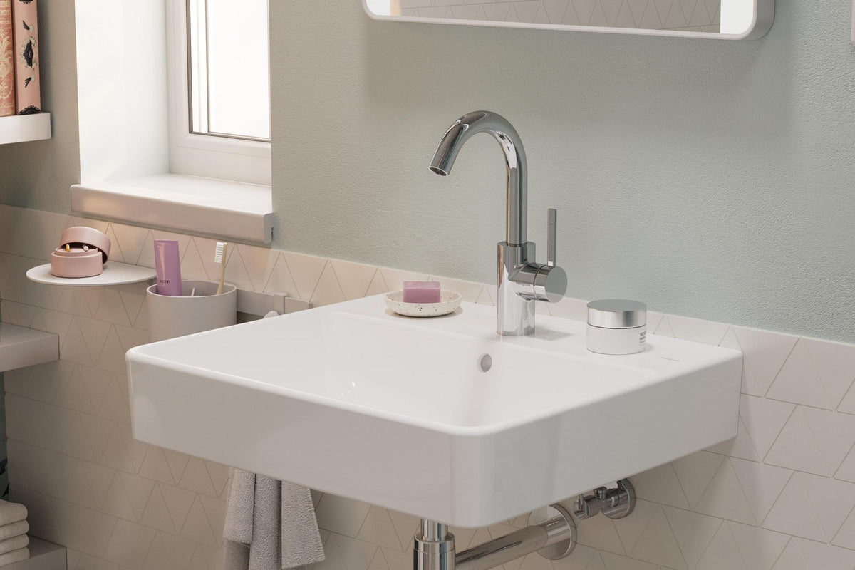 HANSGROHE Zesis S 210 Einhebel-Waschtischmischer mit Schwenkauslauf und Zugstangen-Ablaufgarnitur, chrom