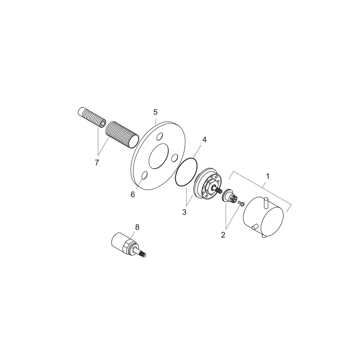 AXOR Starck Ab-/Umstellventil Unterputz DN20 in Chrom – Trio/Quattro