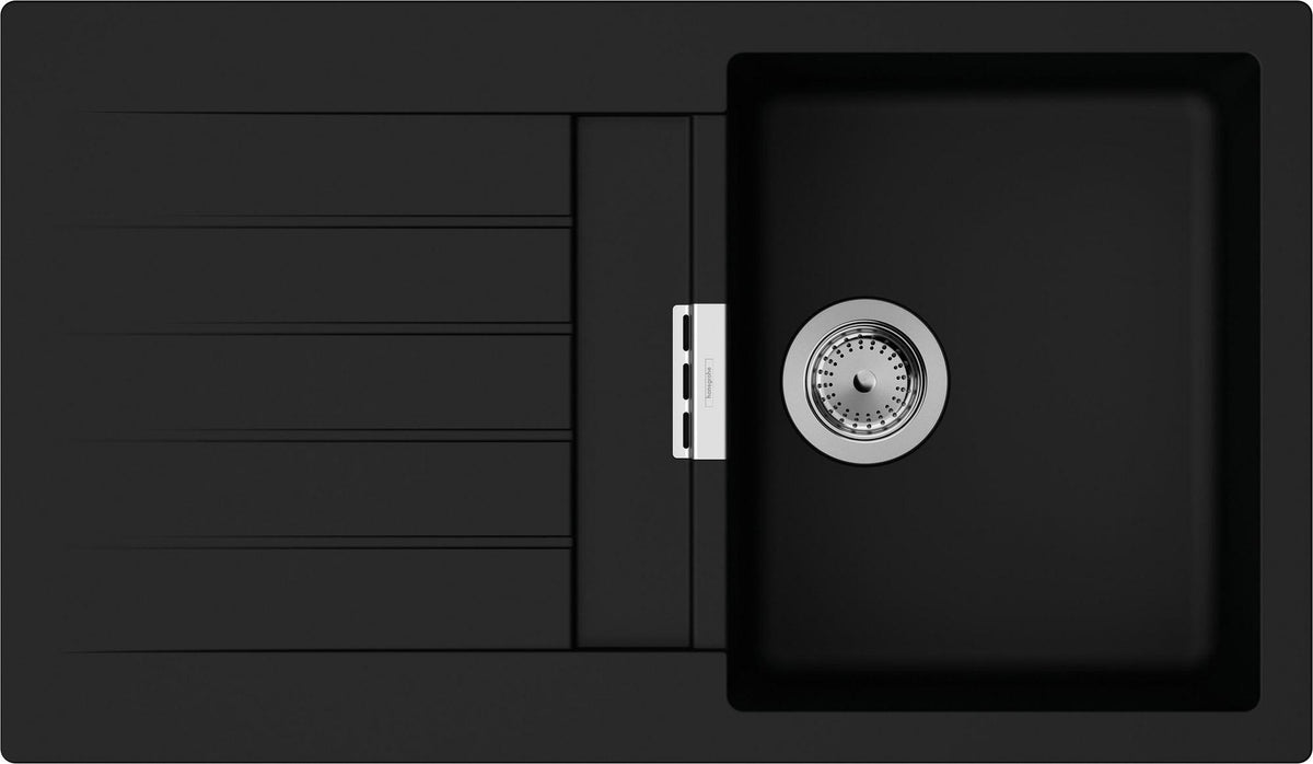 HANSGROHE Spüle S520-F345 graphitschwarz mit Abtropffläche und SilicaTec