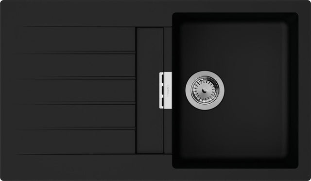 HANSGROHE Spüle S520-F345 graphitschwarz mit Abtropffläche und SilicaTec