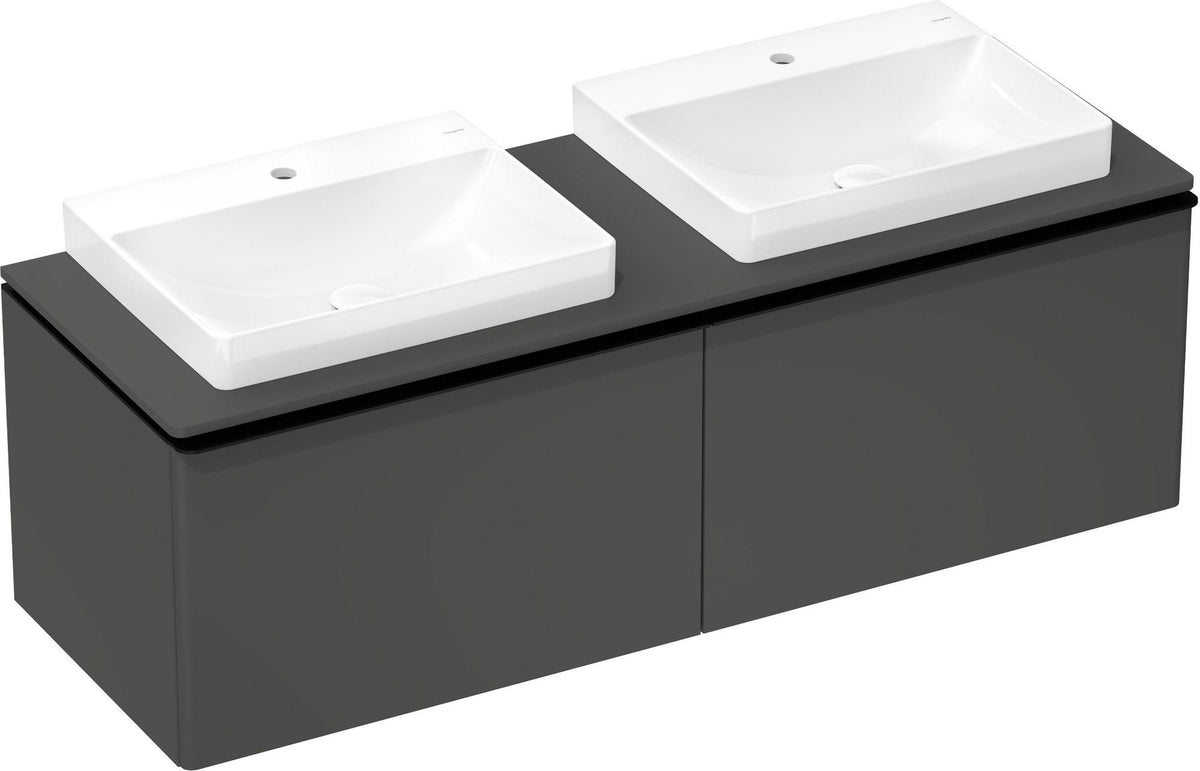 HANSGROHE Xelu Q Waschtischunterschrank 1560 mm Weiß Hochglanz mit 2 Schubkästen