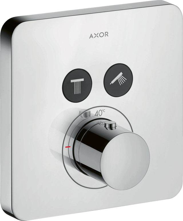 AXOR ShowerSelect Soft Thermostat für 2 Verbraucher – Chrom, Select-Button, quadratisch