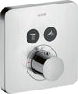 AXOR ShowerSelect Soft Thermostat für 2 Verbraucher – Chrom, Select-Button, quadratisch