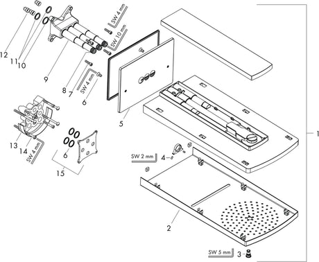 HANSGROHE Raindance Rainfall 180 Air 2jet Kopfbrause DN15 weiß/chrom – 180 mm, 2 Strahlarten, Antikalk