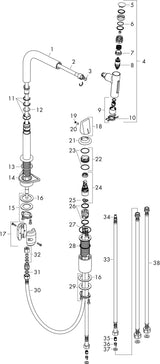 HANSGROHE Metris Select M71 Spültisch-Einhandmischer mit Ausziehbrause, Select-Technologie und ComfortZone 200 – Chrom