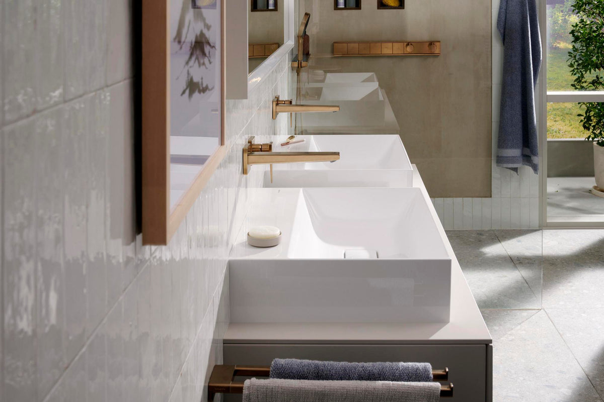 HANSGROHE Xevolos E Konsole 1570 mm mattweiß mit 2 Ausschnitten