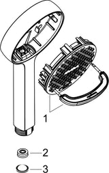 HANSGROHE Handbrause Activera Select S 95 2jet EcoSmart Chrom – 2 Strahlarten, Select-Taste, QuickClean+