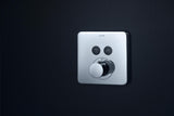 AXOR ShowerSelect Soft Thermostat für 2 Verbraucher – Chrom, Select-Button, quadratisch