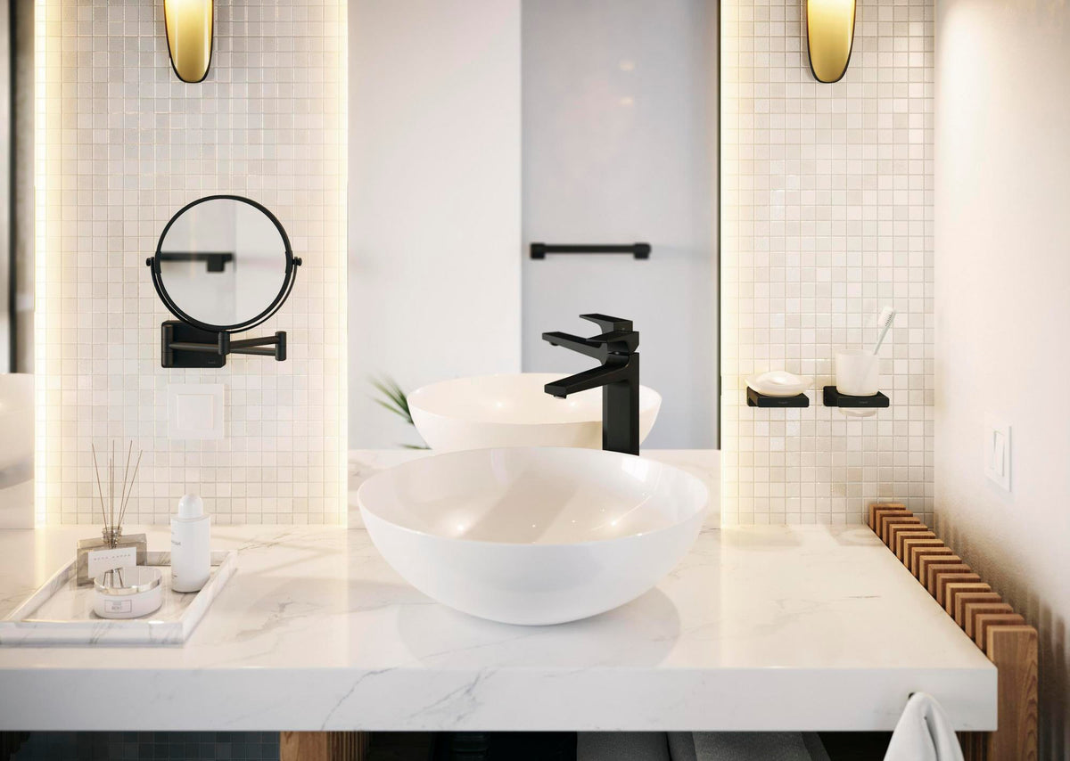 HANSGROHE AddStoris Kosmetikspiegel, rund, chrom, neigbar, 1-fach/3-fach Vergrößerung, Wandmontage