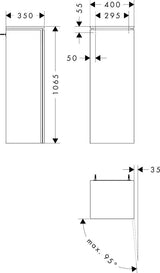 HANSGROHE Xilesa E Halbhochschrank 400x350mm, Türanschlag rechts, SoftClose, weiß