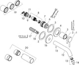 HANSGROHE Tecturis S Einhebel-Waschtischmischer Unterputz für Wandmontage mit 165 mm Ausladung, Chrom