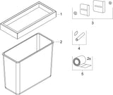HANSGROHE XtraStoris Rock Einbau-Abfalleimer mit befliesbarer Tür 300 x 300 x 140 mm