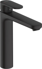 mattschwarz / Pop-up-Ventil mit vertikalem Hebel / 250mm