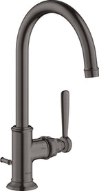 keine Angabe / brushed black chrome / Pop-up-Ventil mit vertikalem Hebel