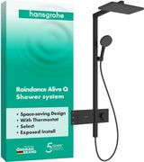 HANSGROHE Raindance Alive Q 210/340 2jet Duschsystem mit Thermostat – Schwarz