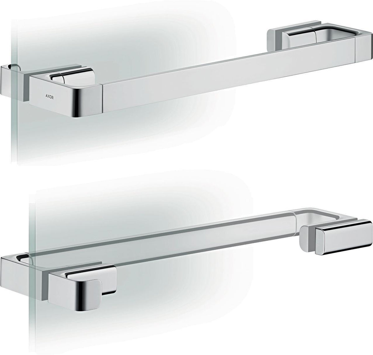 AXOR Universal Softsquare Duschtürgriff 444 mm Chrom – verdeckte Befestigung, Metall
