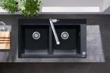 HANSGROHE Einbauspüle S51 370/370 SilicaTec Graphitschwarz Doppelbecken