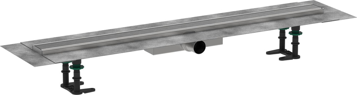 HANSGROHE RainDrain Compact Duschrinne 1200 mm Komplettset – Edelstahl, flache Installation, DN 40