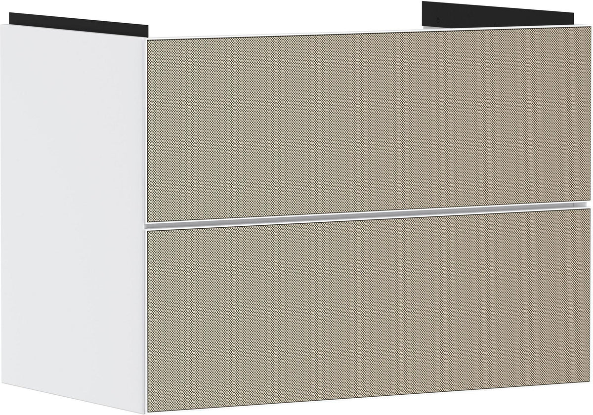 Hansgrohe Xevolos E Waschtischunterschrank 780 mm Eiche Dunkel Mattweiß mit PushOpen und SoftClose