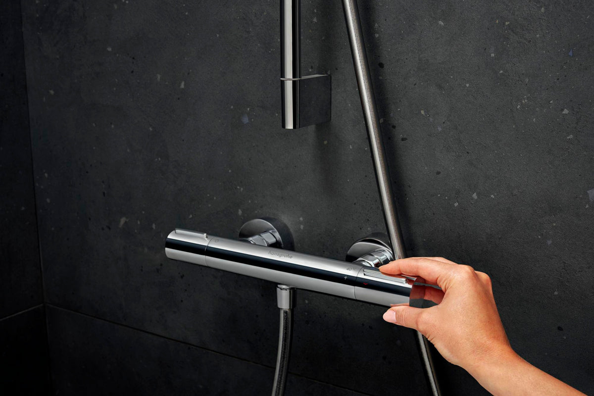 Hansgrohe Ecostat Element Brausemischer Aufputz Chrom mit EcoStop+ und Thermostatkartusche