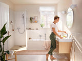 HANSGROHE Rebris S Einhebel-Wannenmischer Aufputz Chrom – Wandmontage, 2 Verbraucher, Temperaturbegrenzung
