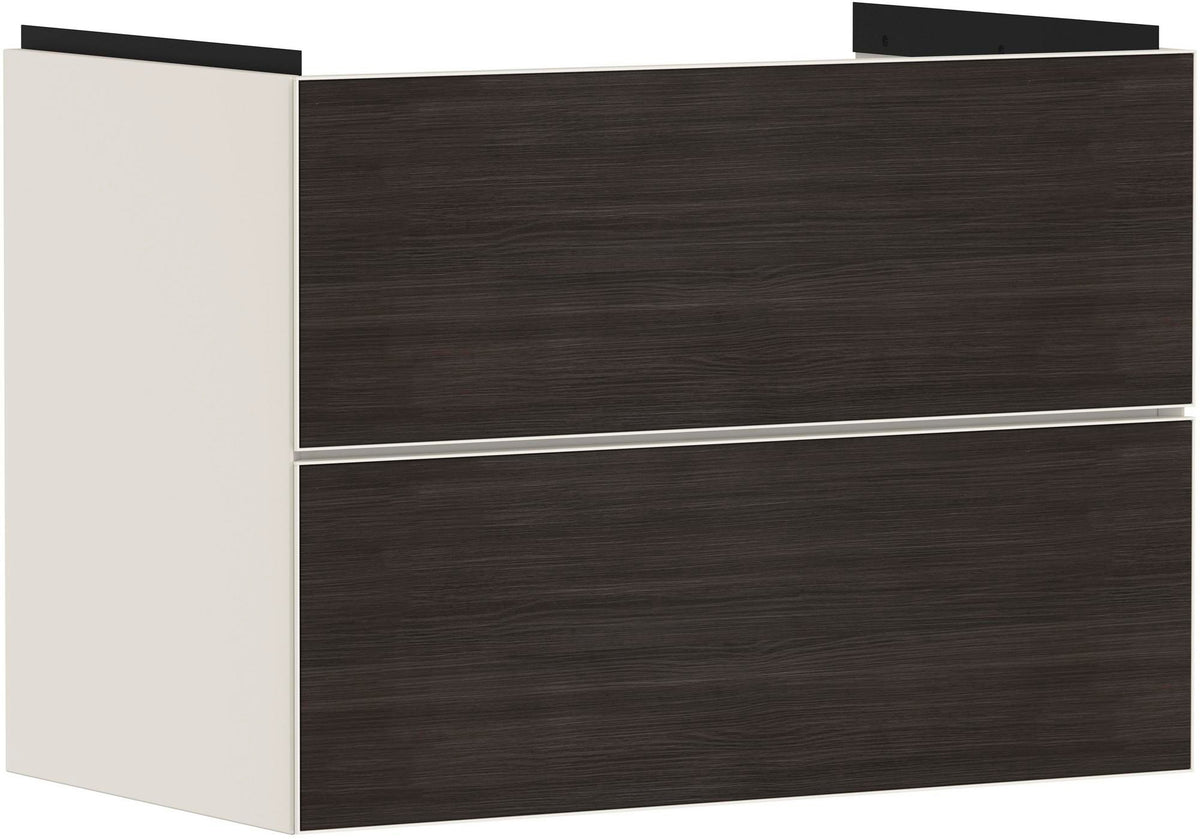 Hansgrohe Xevolos E Waschtischunterschrank 780 mm Eiche Dunkel Mattweiß mit PushOpen und SoftClose