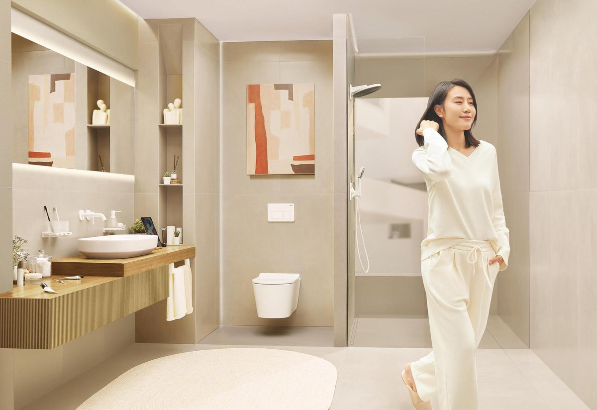 HANSGROHE Tecturis S Einhebel-Waschtischmischer Unterputz für Wandmontage mit 165 mm Ausladung, Chrom