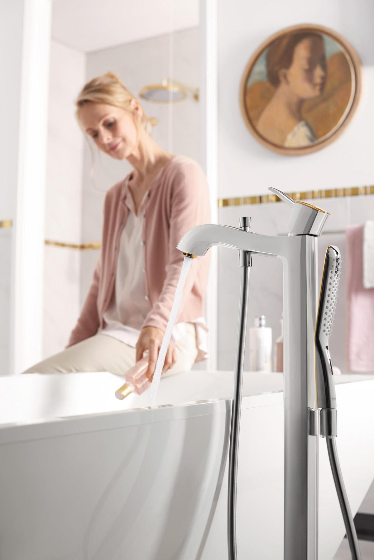 HANSGROHE Kopfbrause RAINDANCE CLASSIC AIR 1jet 240 mm mit Brausearm 390 mm chrom/gold