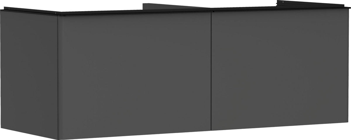 HANSGROHE Waschtischunterschrank Xelu Q 1360 mm Weiß Hochglanz mit Griffleiste Chrom