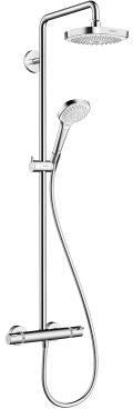 HANSGROHE Showerpipe CROMA SELECT E 180 2jet DN 15 – Duschsystem mit Thermostat, weiß/chrom