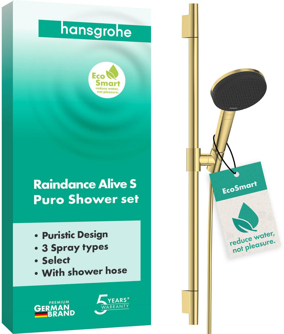 HANSGROHE Raindance Alive Select S Brauseset 125 mm 3 Strahlarten EcoSmart