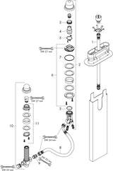 AXOR Grundkörper für 3-Loch-Wannenrandarmatur mit sBox von Hansgrohe – Thermostatisch, 463 mm