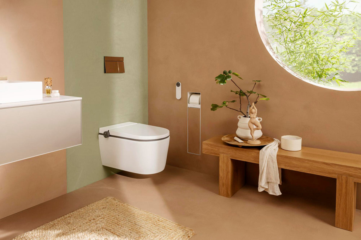 Hansgrohe iFrame Element E Betätigungsplatte mit 2-Mengen-Spülung, Metall, gebürstet