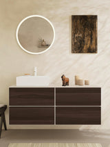HANSGROHE Xevolos E Waschtischunterschrank 1370 mm mattweiß/eiche dunkel, grifflos
