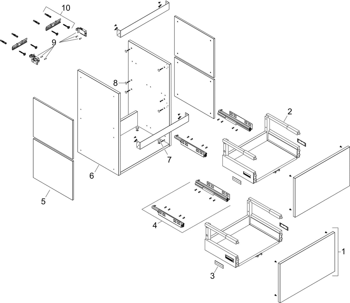 HANSGROHE Xilesa E Waschtischunterschrank 480x380mm mit 2 Schubkästen und SoftClose
