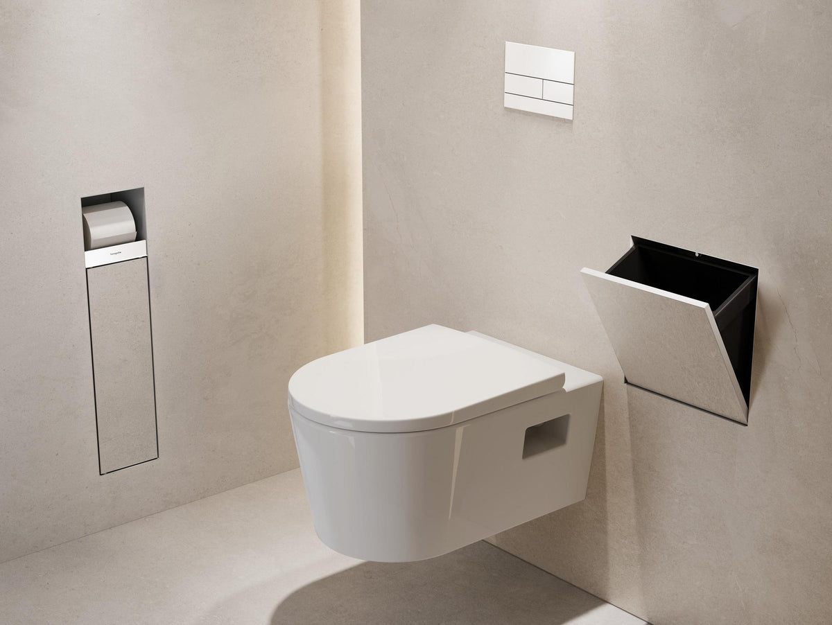HANSGROHE XtraStoris Rock Einbau-Abfalleimer mit befliesbarer Tür 300/300/100
