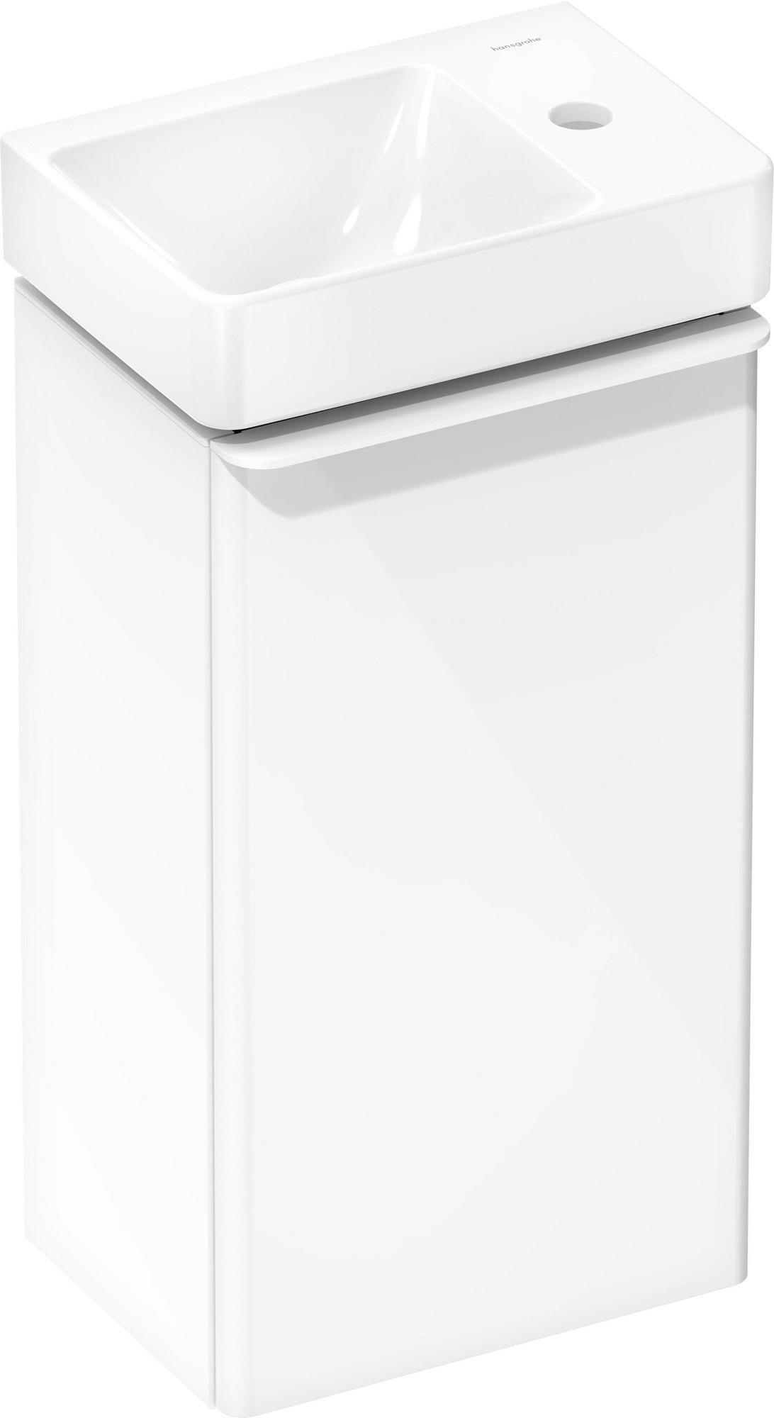 HANSGROHE Xelu Q Handwaschbecken 360x250mm weiß mit Hahnloch rechts und Ablage
