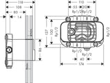AXOR ONE Grundkörper für Thermostatmodul – Unterputz-Einbaukörper mit 2 Eingängen und 4 Ausgängen