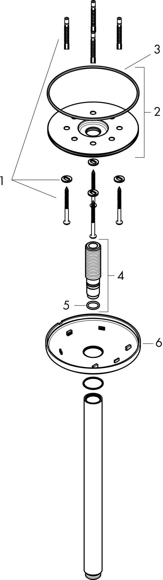 AXOR ONE Deckenanschluss DN15 300 mm für Kopfbrause 280 1jet, chrom – Hansgrohe