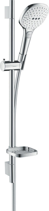 HANSGROHE Raindance Select E 120 Brauseset mit Unica´S Puro Stange, 3 Strahlarten, Chrom