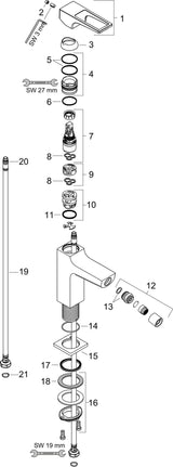 HANSGROHE Metropol Einhebel-Bidetmischer DN 15 chrom – mit Ablaufgarnitur und Kugelgelenk-Strahlformer