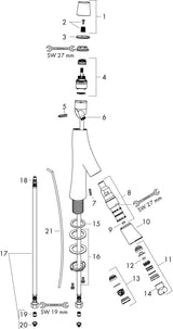 AXOR Starck Organic 2-Griff-Waschtischmischer DN 15 mit Zugstangen-Ablaufgarnitur, chrom