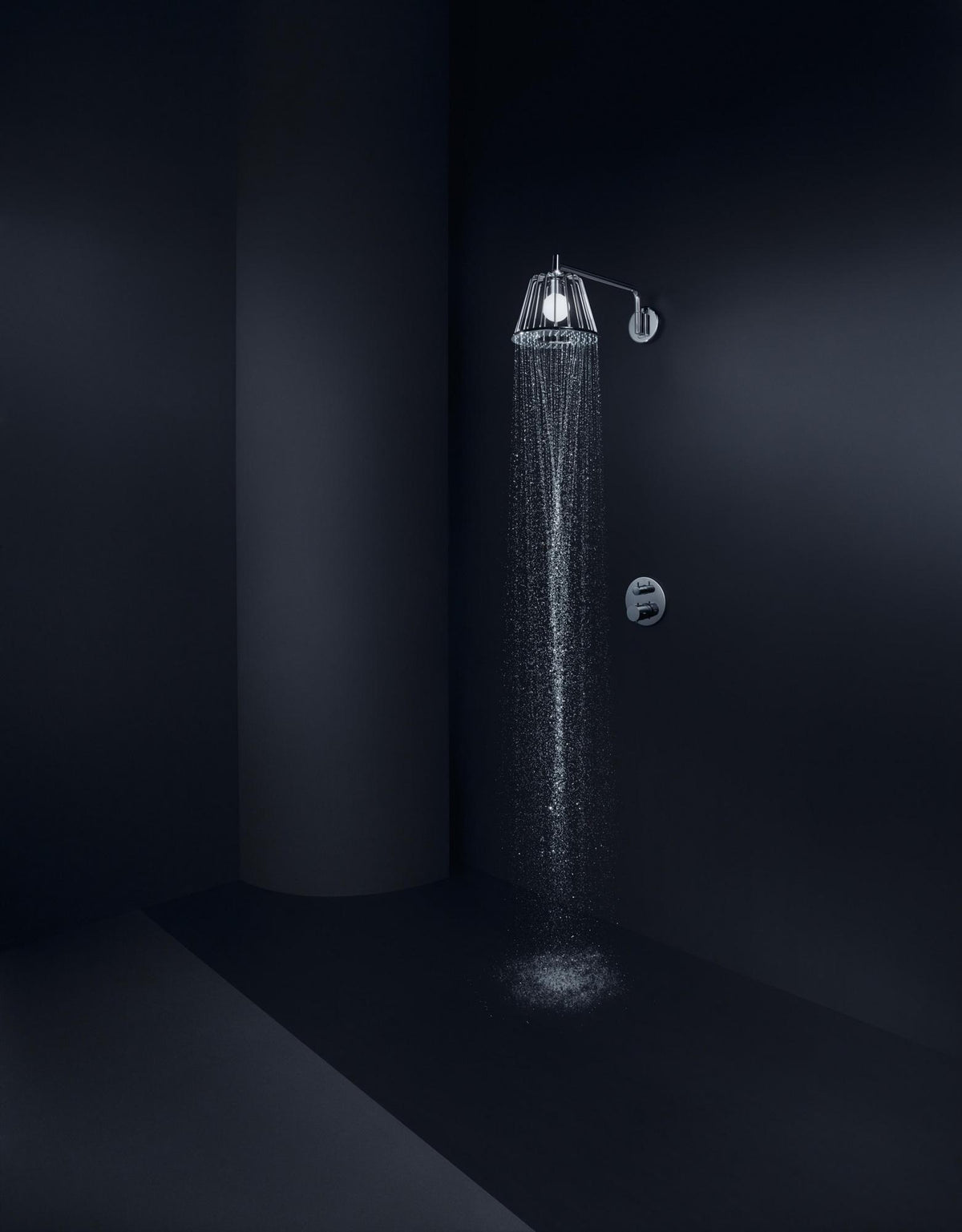 AXOR LampShower Nendo Kopfbrause 275 mm Chrom mit LED-Beleuchtung und Brausearm