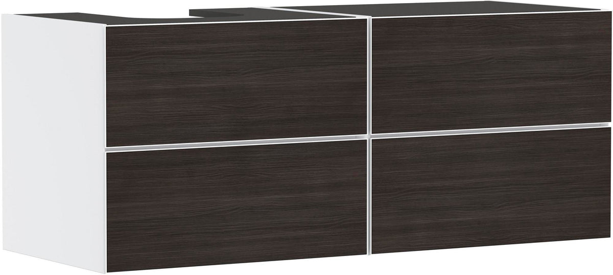 HANSGROHE Xevolos E Waschtischunterschrank 1370 mm mattweiß/eiche dunkel, grifflos