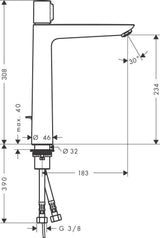 HANSGROHE Talis Select E Waschtischmischer 240 mit Zugstangen-Ablaufgarnitur, chrom