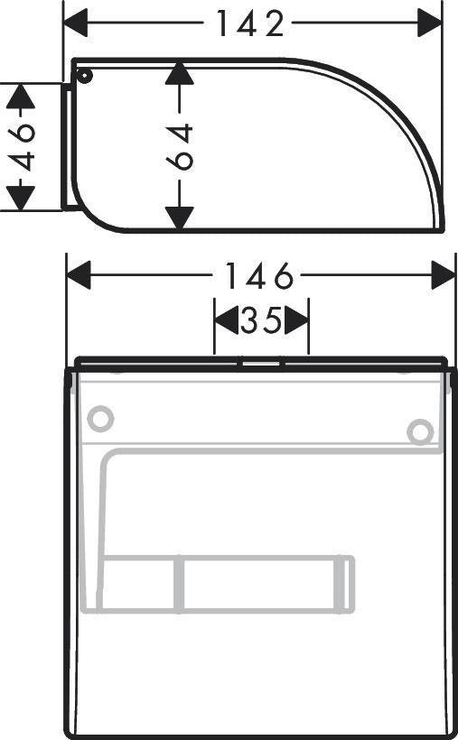 AXOR Universal Circular WC-Papierhalter mit Deckel, mattweiß, Wandmontage