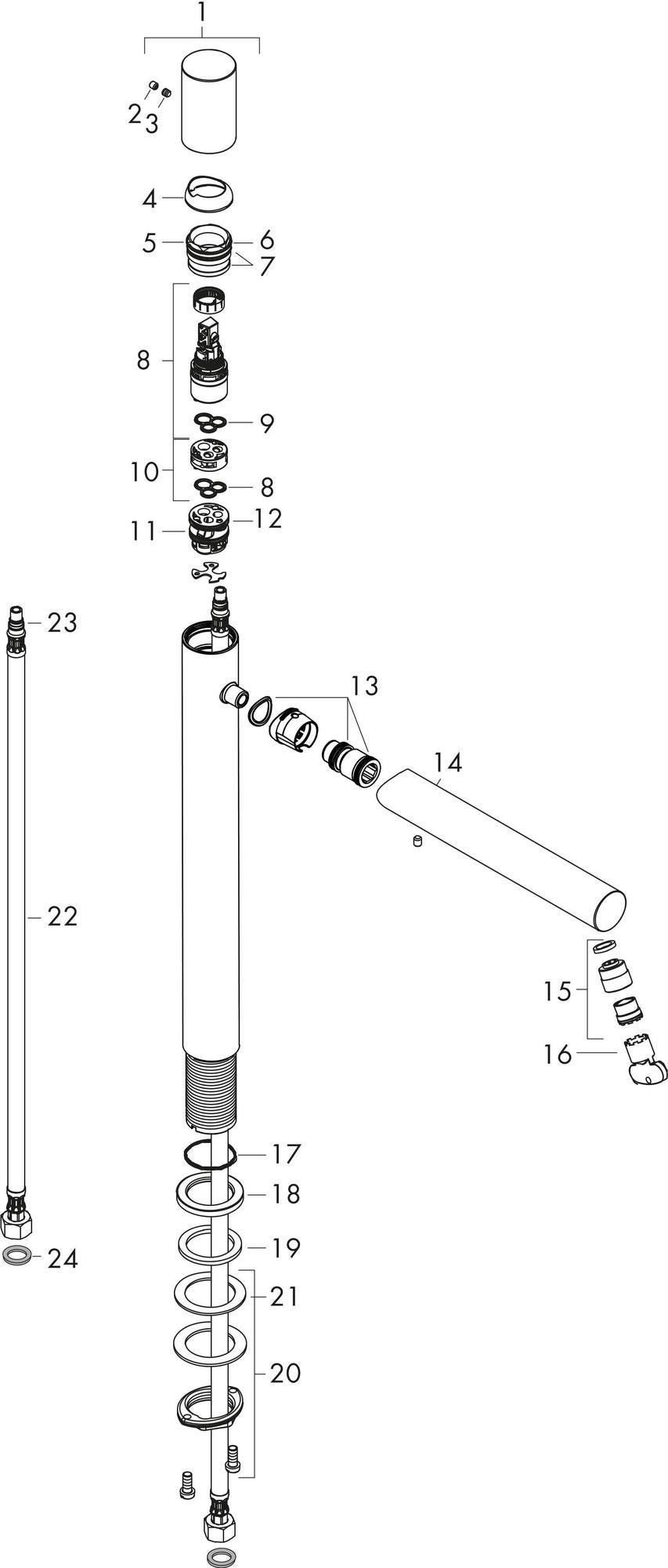 AXOR Uno 200 Einhebel-Waschtischmischer von Hansgrohe – ComfortZone, Zerogriff, chrom
