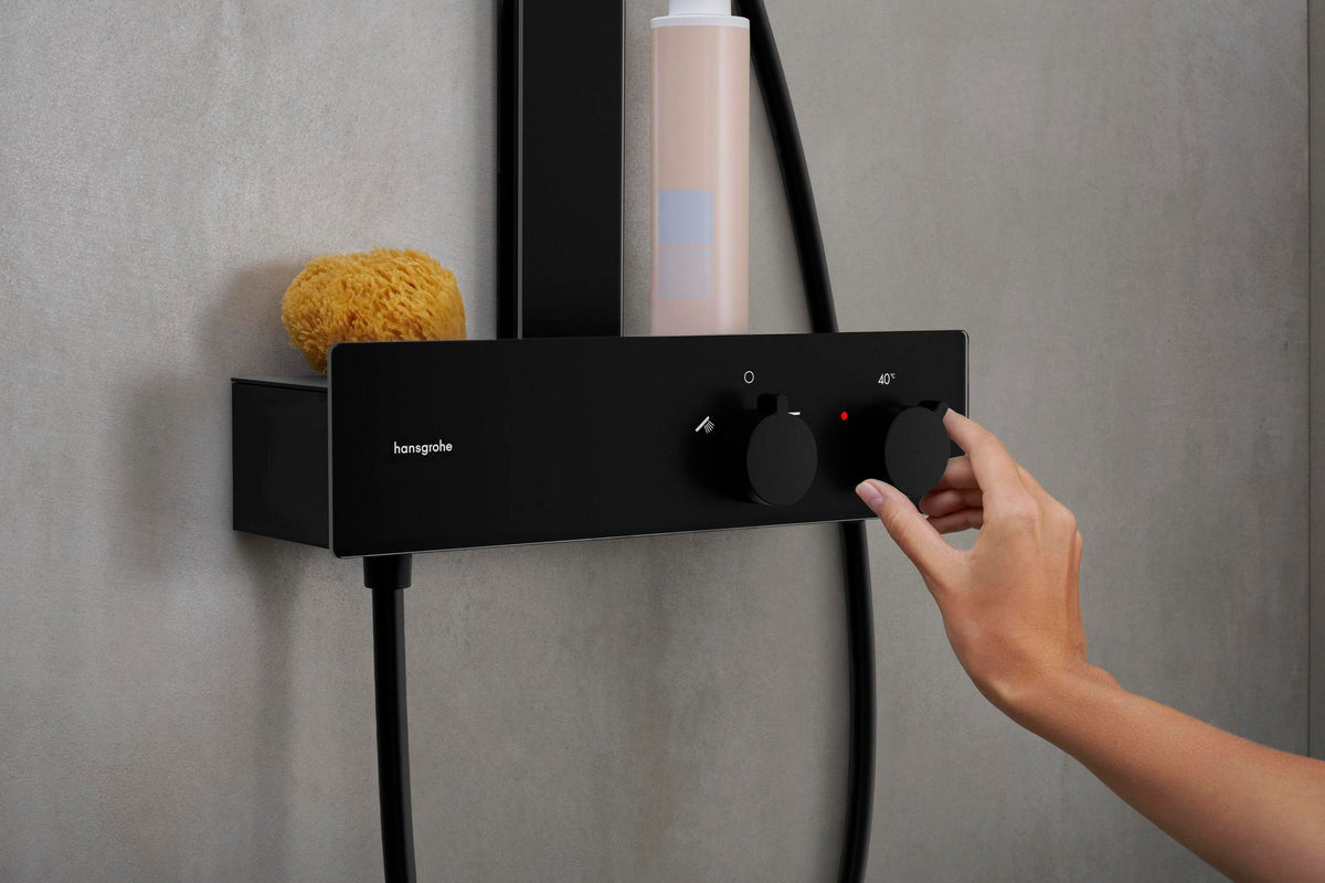 Hansgrohe Rainfinity 350 Showerpipe mit Kopfbrause 360 mm – Chrom, Thermostat, PowderRain