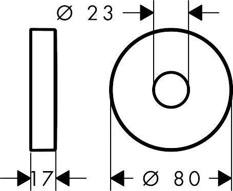 AXOR Montreux Rosette für Wannenarmatur/Brause AP – Ø 65 mm, Chrom